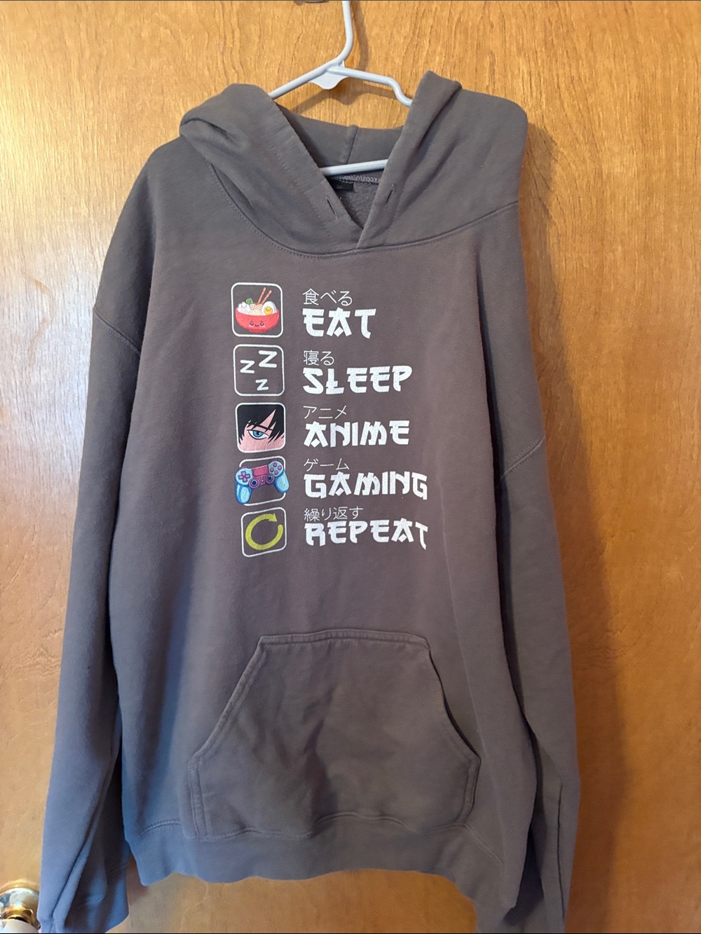 Gaming Repeat Graphic Hoodie in Dark Gray